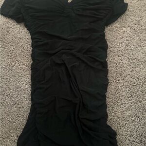 Windsor Black Ruched Midi Dress
